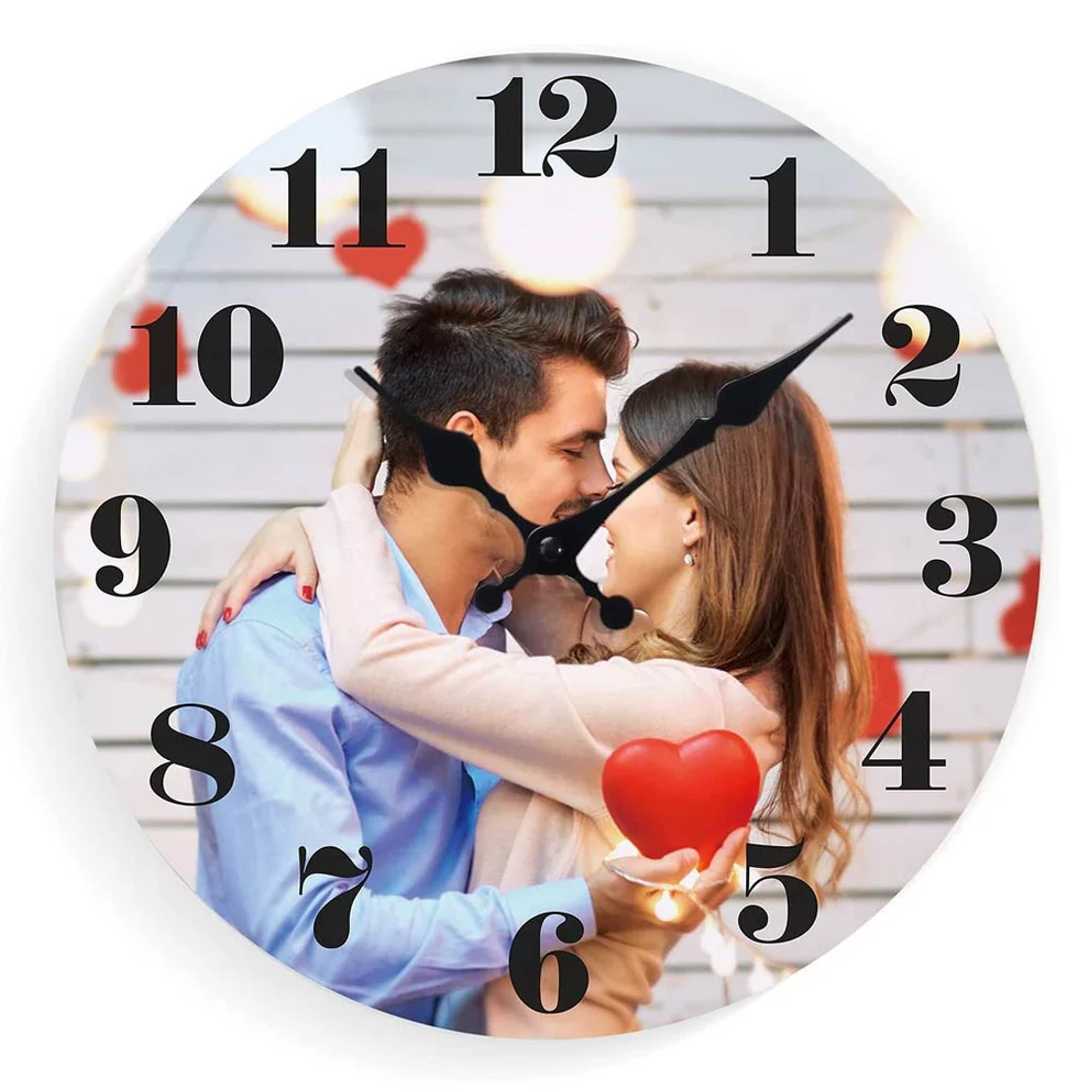 Ceas sticlă sublimare rotund – 18 cm, decor modern pentru casă